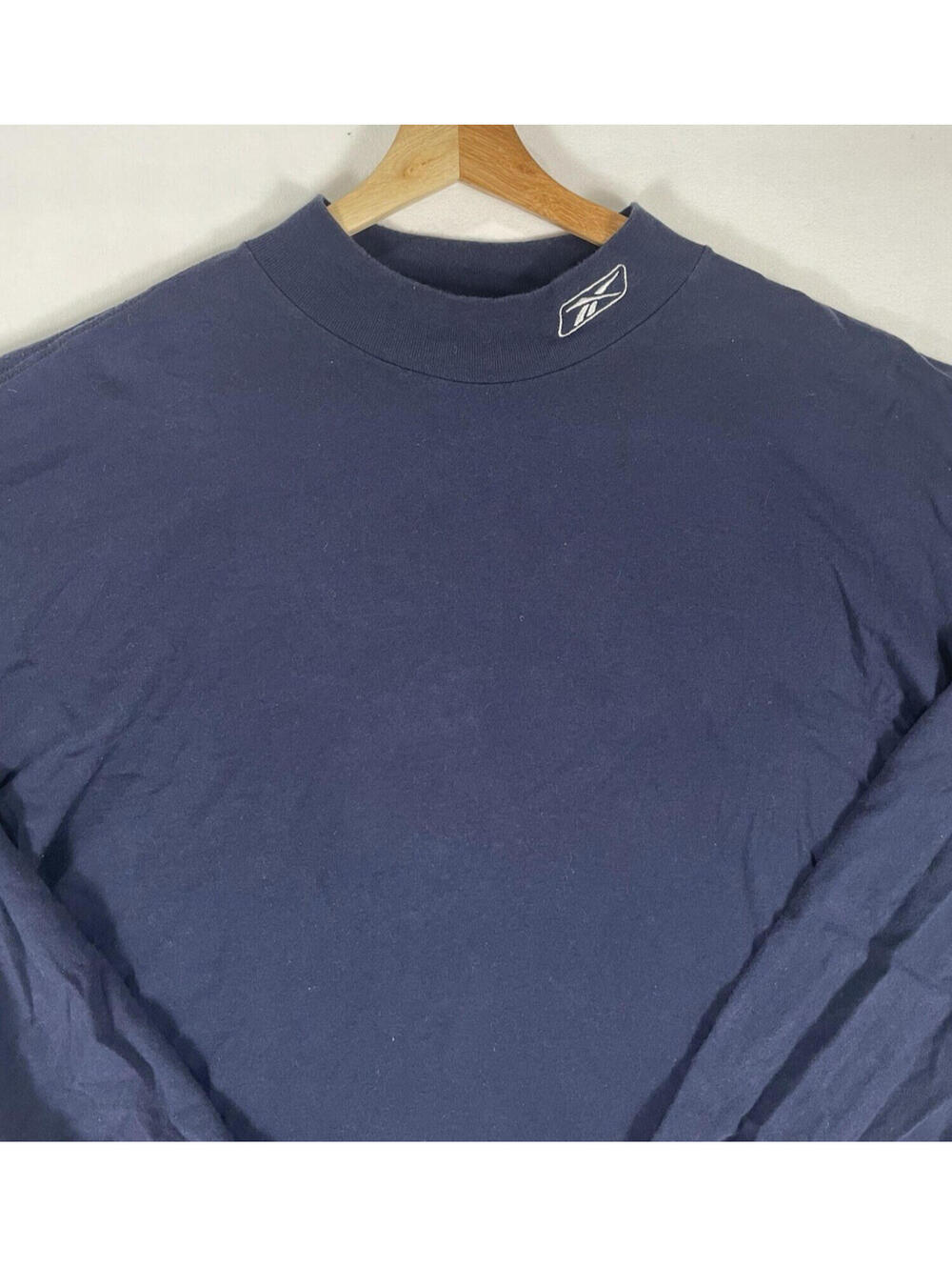 Vintage Y2K Reebok Navy Mock Neck Longsleeve Shirt Mens Sz 3XL